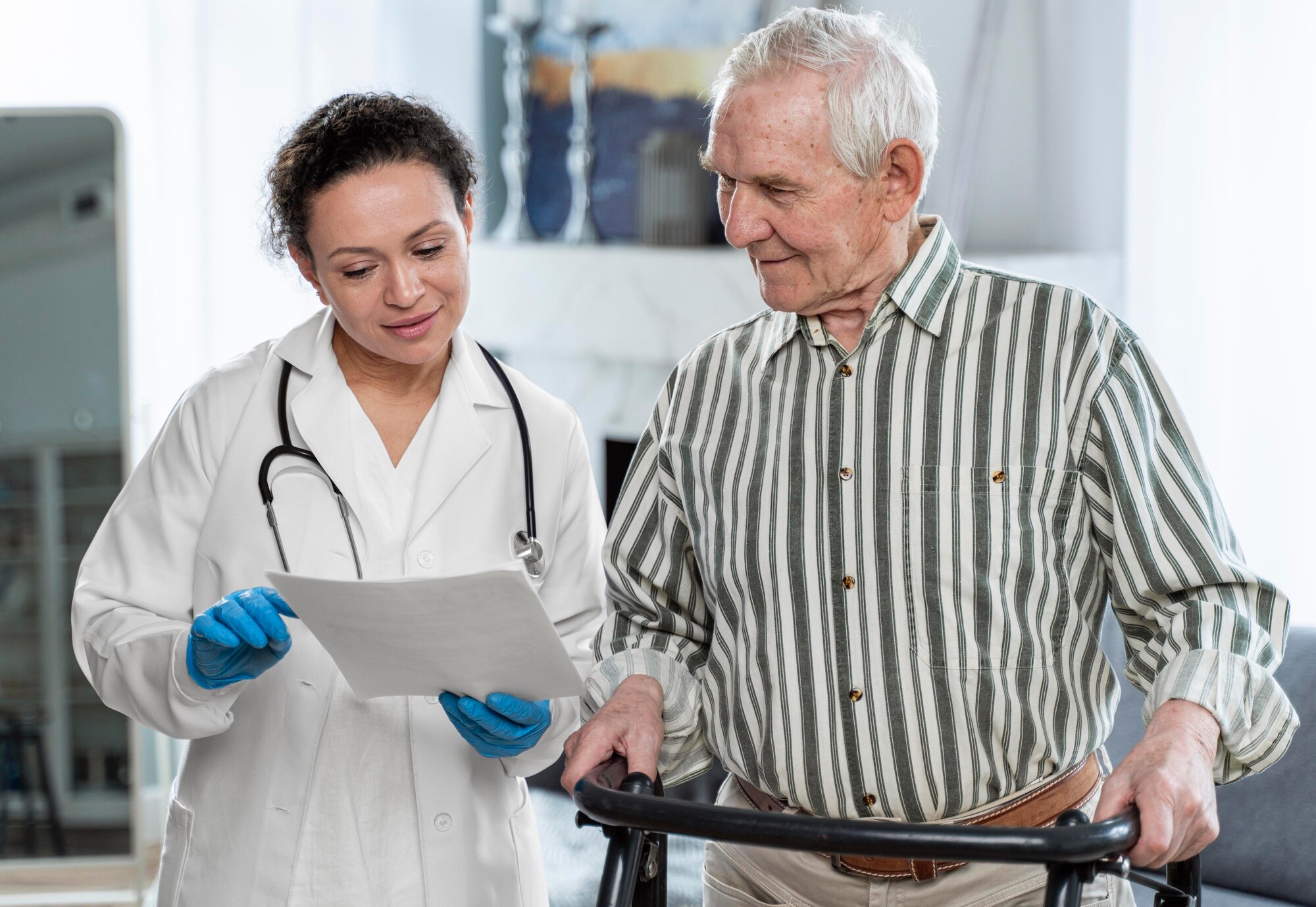 Doctor Talking Senior Man